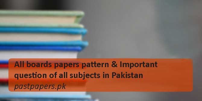 Paper Pattern and Important Questions of all Subjects